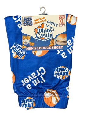 Mens White Castle Licensed Lounge Shorts - Size Extra Large XL - NWT